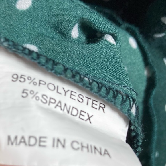 Uguest Green Polka Dot Long Sleeve Ruffle Dress Holiday Sz XXXL - Picture 12 of 14